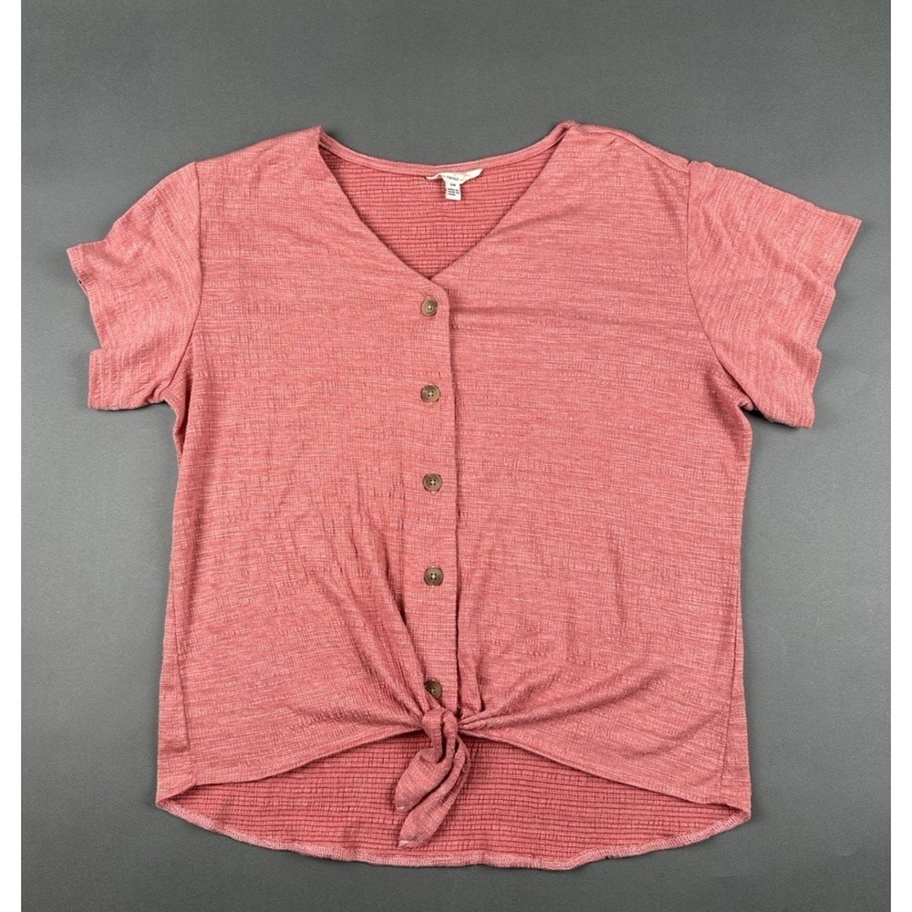 Weatherproof Women's Peach Blouse Button Up Shirt Top Size Large Stretch Comfort